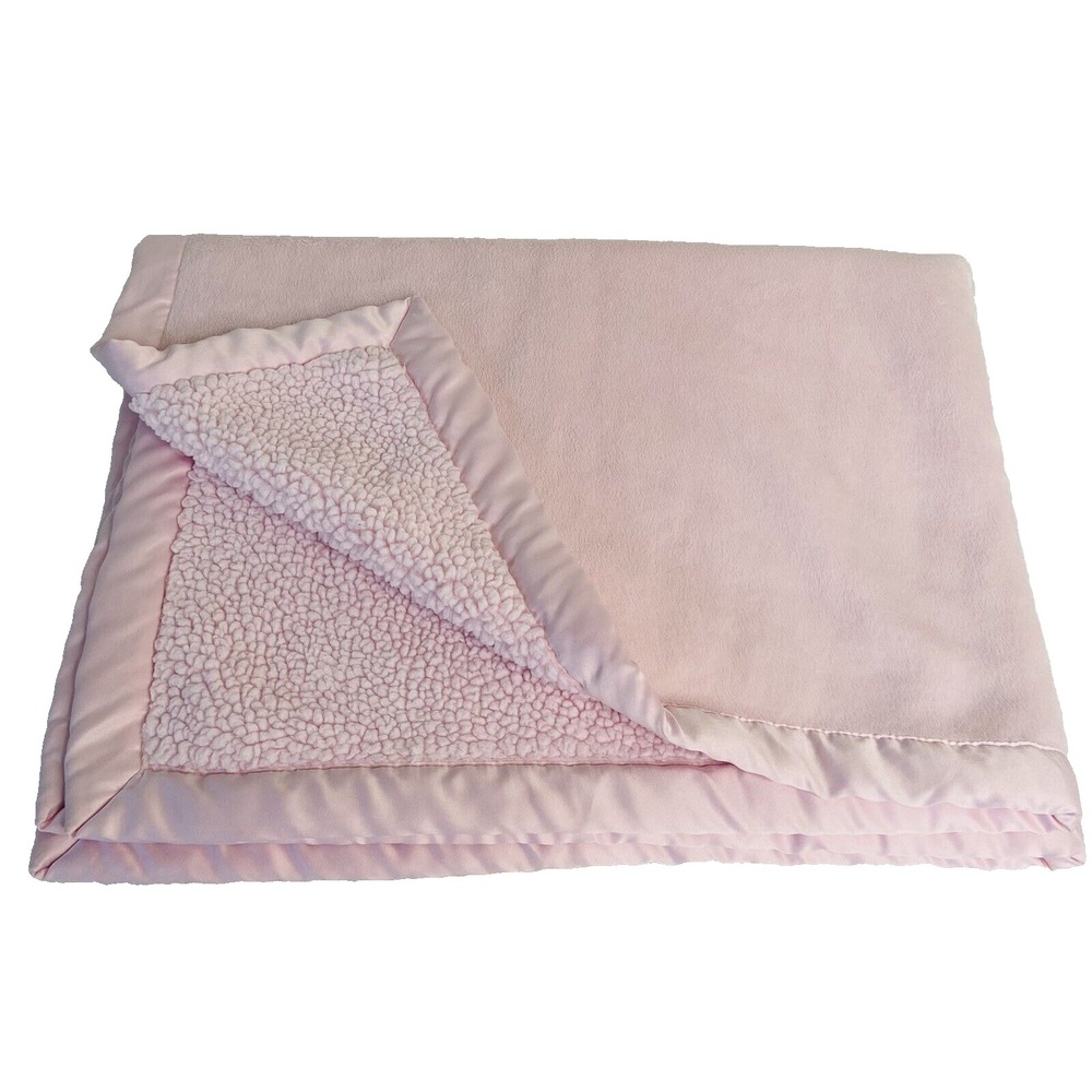 Koala Baby Pink Thick Plush Satin Trim Sherpa Lovey Blanket Toys R Us 2014